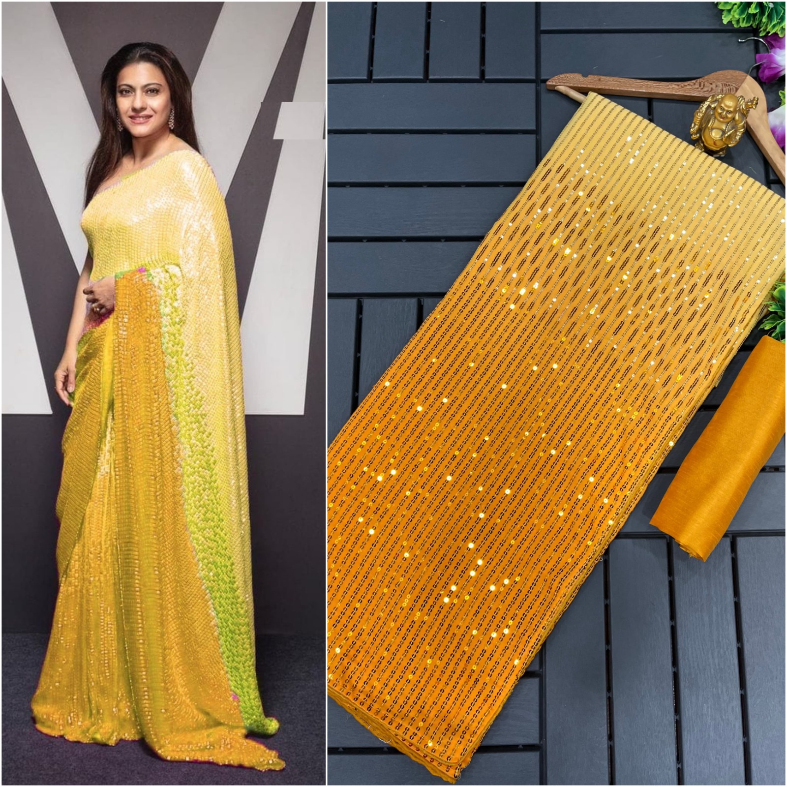 New Launching Bollywood Block Buster Sequins Sari for online sale