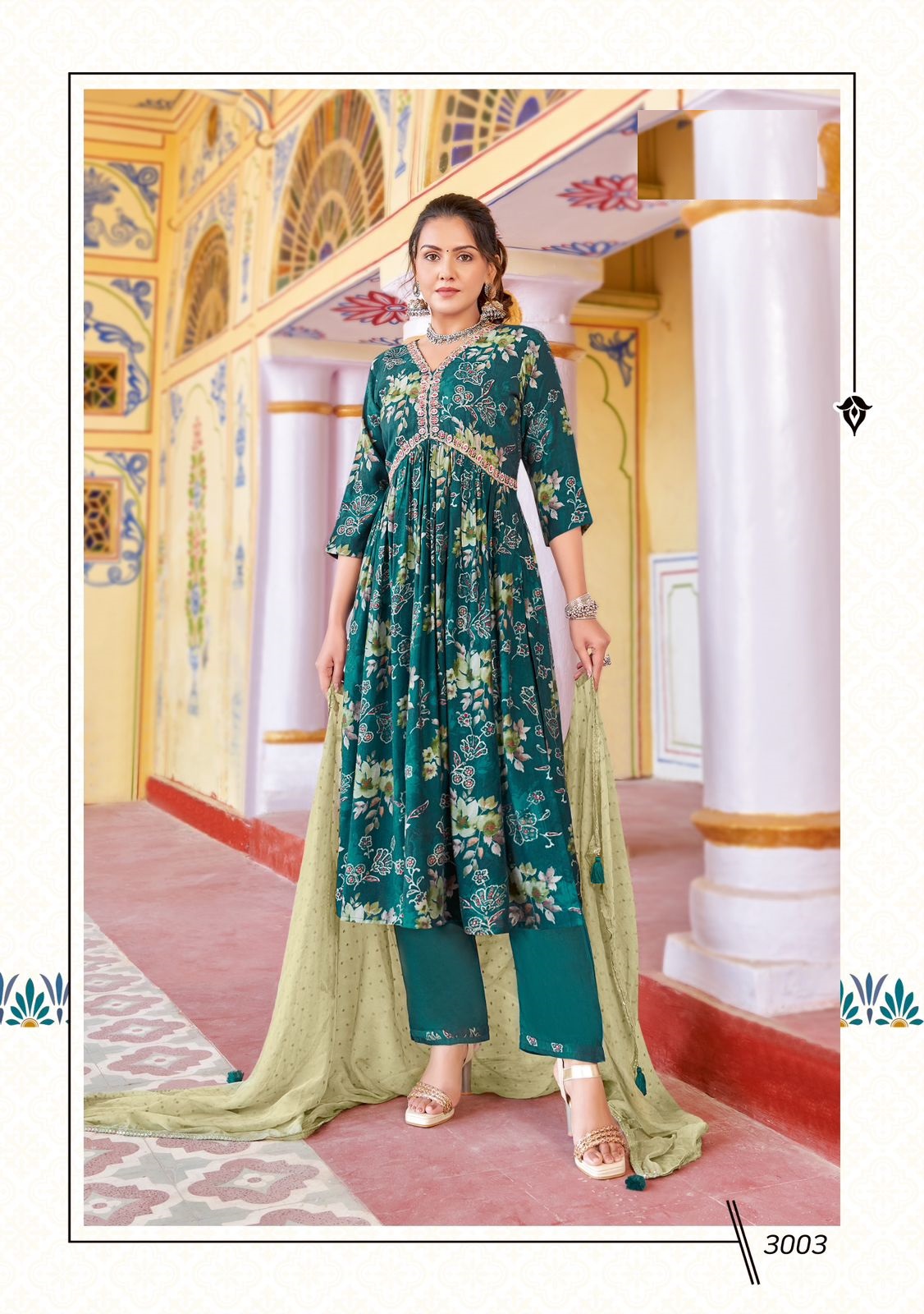 New Designer Model Print with Embroidery and Handwork Kurtis set for women
