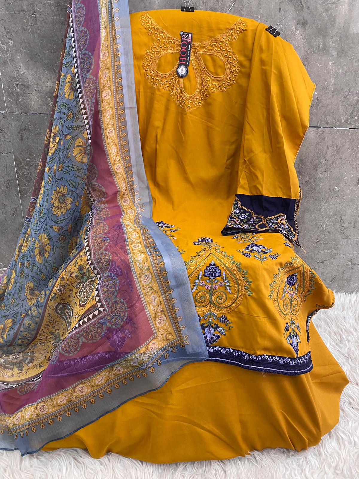 New Pakistani collection heavy rayon with chiffon print dupatta for online sale
