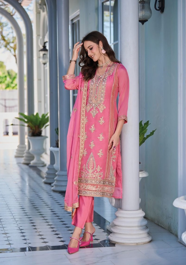 Presents new Heavy organza with fancy embroidery and daimand work silk suit for women